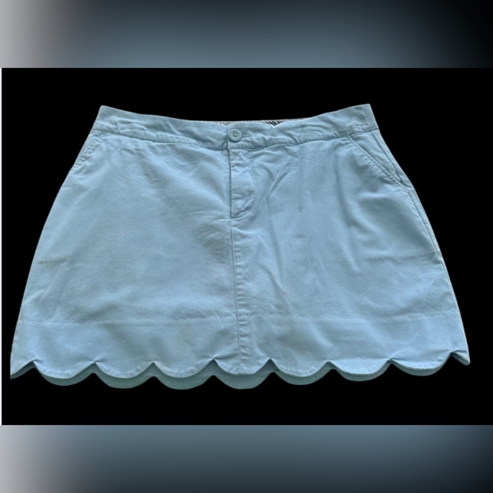 Crown & Ivy Caroline Light Blue Mill Scalloped Hem Skort Size 10